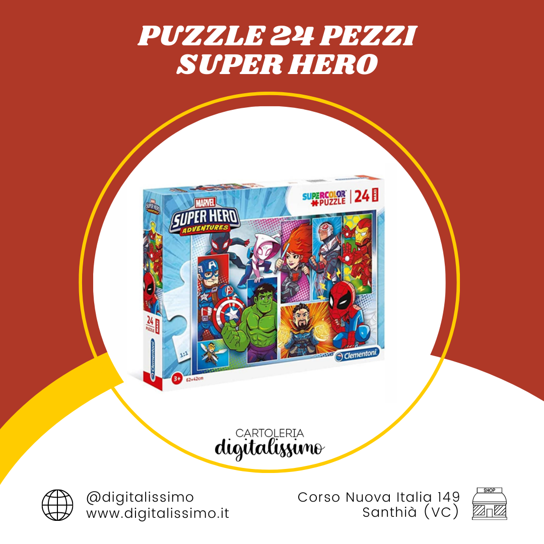PUZZLE 24 CLEMENTONI - SUPER HERO * Digitalissimo Cartoleria