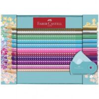 PASTELLI TRIANGOLARI SPARKLE + ACCESSORI SCATOLA IN METALLO TURCHESE DA 20 COLORI FABER-CASTELL - immagine 3