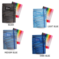 Set regalo Notebook + 12 Brush Linea Jeans Tinta Unita - immagine 3