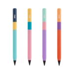 Le 4 matite infinite APLI Mini: verde acqua, rosa, viola e arancio