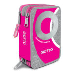Astuccio 3 zip Giotto Sneakerlovers rosa con glitter