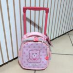 Trolley asilo Coccolotti Classic rosa con orsetto