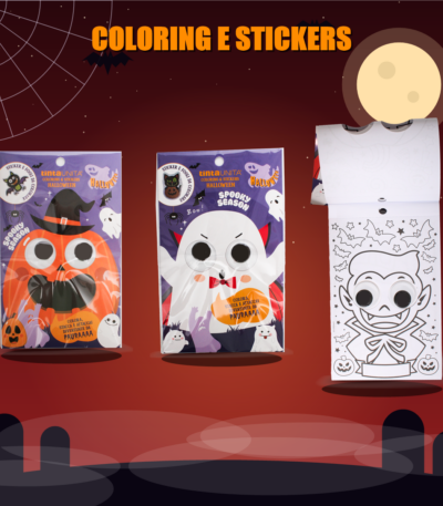 Coloring & Stickers Halloween tintaUNITA: confezioni con zucca e fantasma e fogli da colorare