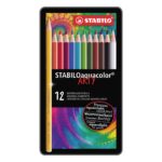 Stabilo Aquacolor ARTY, scatola in metallo da 12 matite acquerellabili