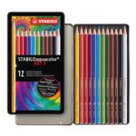 Stabilo Aquacolor ARTY, scatola in metallo da 12 matite acquerellabili