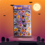 Sticker olografici Halloween tintaUNITA con gatti neri, zucche e gufetti
