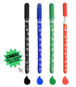 Tinta Unita Giù la zampa - 4 penne cancellabili con zampette: nero, blu, verde, rosso