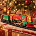 Trenino di Natale Colourbook Holly Jolly Express con luci, suoni e fumo