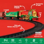 Trenino di Natale Colourbook Holly Jolly Express con luci, suoni e fumo