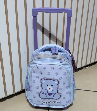 Trolley asilo Coccolotti Classic lilla con orsetto